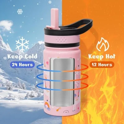 Buzio Kids Bottle with Straw Lid 500ML - Unicorn